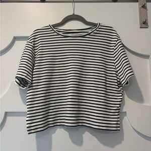 Noonday black & white striped tee